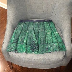 Gryphon green snakeskin silk mini skirt